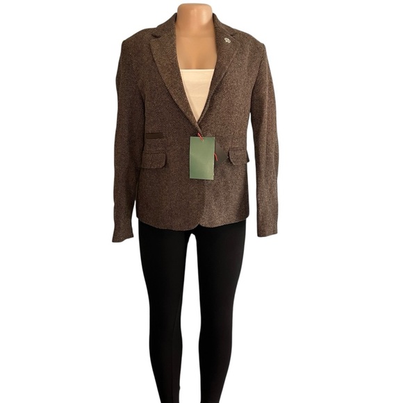 Tru Clothing Blazer Tweed Herringbone Wool Classic  Vintage 1920s Style - Picture 3 of 10